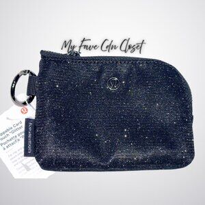 lulemon athletica Shimmering Glitter Black/Gunmetal Clippable Card Pouch